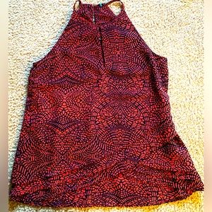 Red and Blue Sleeveless Top